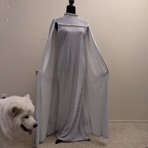 Embellished Cape Gown